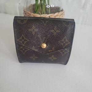 Louis Vuitton LV Monogram Compact Elise Double Sided Snap Wallet